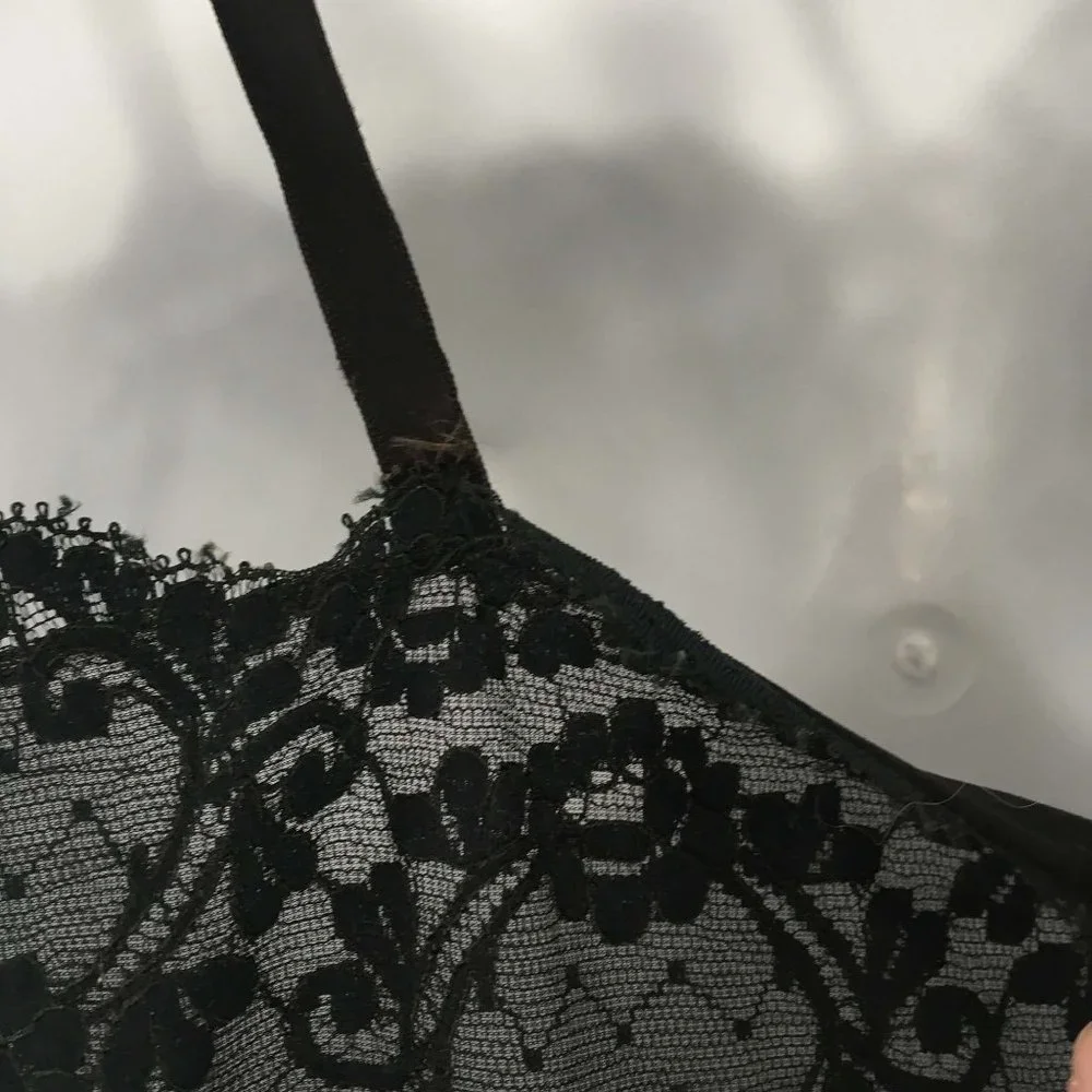 Fischer Heavenly Lingerie Vintage Black Lace Full Slip, 32 bust‎ - Picture 7 of 9